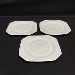 Set of 3 Vintage Mikasa Stoneware Continental White 7 Inch Bread Plates