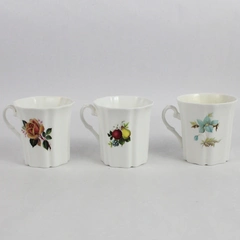 Set of 3 Royal Grafton Fine Porcelain China Floral/Fruit Pattern Tea Cups
