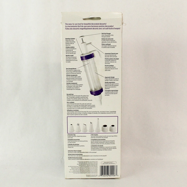 Wilton Dessert Decorator Plus Cake Cookie Pastry Icing Syringe Tool With 5 Tips