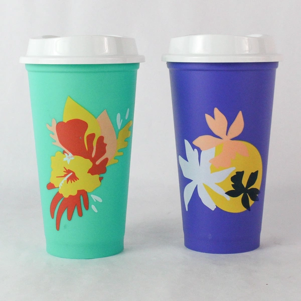 Lot of 5 Starbucks Reusable To Go Coffee Cups in Multi Colors Comes with Lids