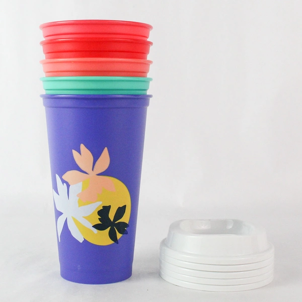 Lot of 5 Starbucks Reusable To Go Coffee Cups in Multi Colors Comes with Lids