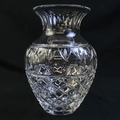 Pineapple Design 9.5" Lead Crystal Vase Clear Flower Planter Pot