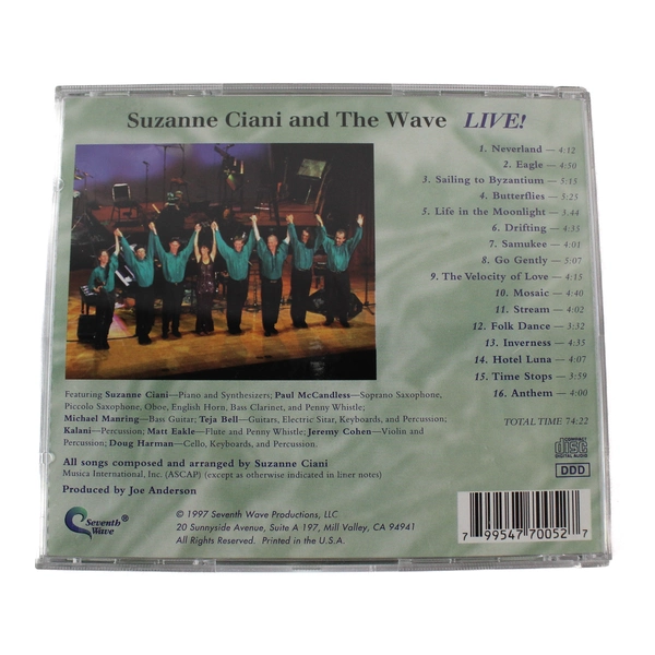 Live By Ciani Suzanne And The Wave CD 1997 Seventh Wave SWP7005-2 Ambient