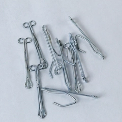 Lot of 9 Metal Silver Toned Drapes Curtain Hooks 3" Replacement Hardware