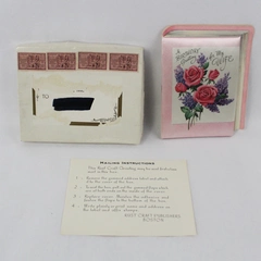 Vintage Rust Craft Greeting Card Wife's Birthday Satin Cover Paper Written In