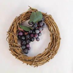 Mini 5" Grape Vine Wreath with Faux Fruit Grapes Home Decor NWT