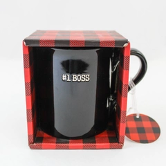 #1 Boss Black Coffee Mug Gift 4" Tall Great Condition in Original Box