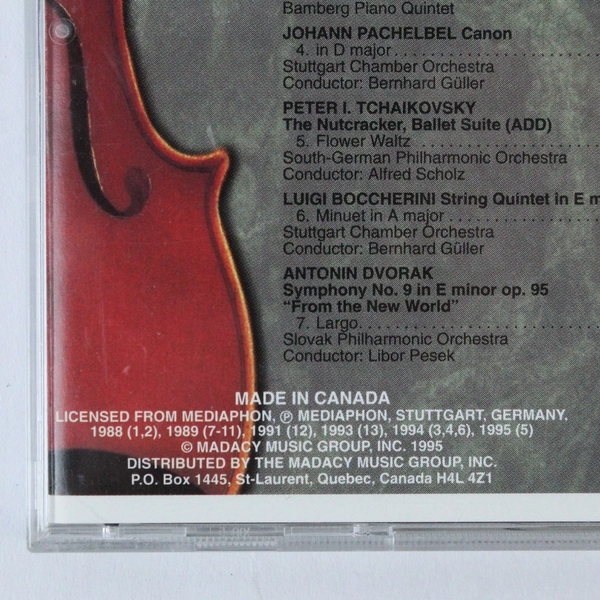 Classics For Relaxation CD 1995 Madacy Mozart Dvorak Tchaikovsky Good Condition
