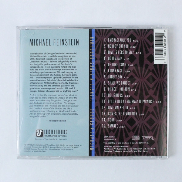 Michael Feinstein & George Feinstein Sings Gershwin CD 1998 Good Condition