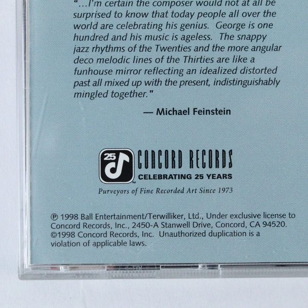 Michael Feinstein & George Feinstein Sings Gershwin CD 1998 Good Condition