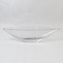 Unbranded Sliver Shaped Clear Glass Boat Vase for Home Décor