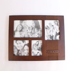 Rare Woods Burns Wooden Picture Frame for Four Photos Friends Decor