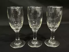 Lot of 3 Crystal White Wine Glasses 6 Inch Holiday Dinner Wedding Elegant Family
