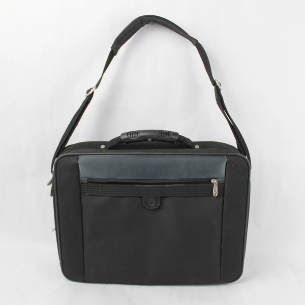 Avenues Black Canvas Briefcase With Various Storage Compartments