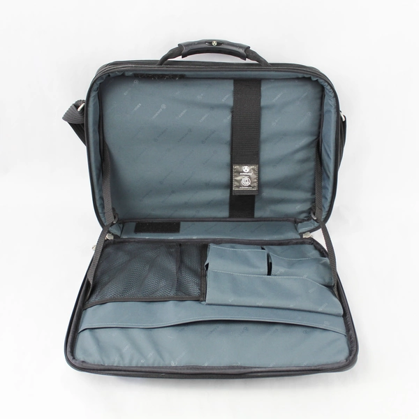 Avenues Black Canvas Briefcase With Various Storage Compartments