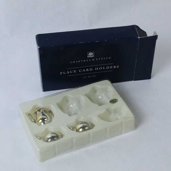 Lot of 3 Crabtree & Evelyn Place Card Holders Miniatures Open Box Missing 3