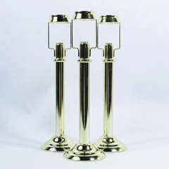 Lot of 3 Interior Accents Lumination Candle Lamp Gold Toned Holds Taper Candles