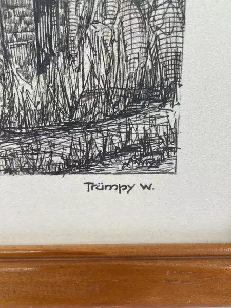 Subiaco Monastero Beato Lorenzo Pen And Ink Drawing By Trumpy W