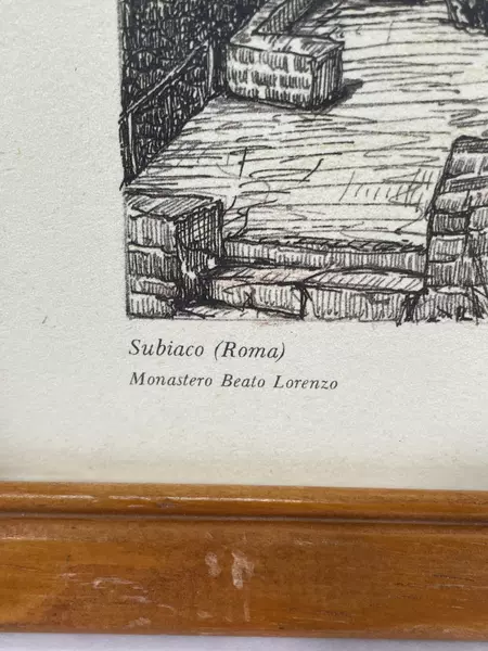 Subiaco Monastero Beato Lorenzo Pen And Ink Drawing By Trumpy W