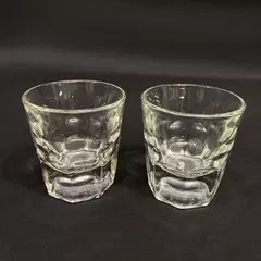 Set of 2 Heavy Bottom Octagon Glass Whisky Glasses 3 Inch