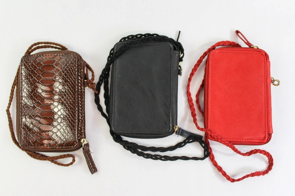 Lot of 3 Pre-Owned Wallets Cell Phone Credit Card Holder with Strap