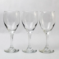Lot of 3 Libbey Clear Crystal Wine Glasses Round Stems 7.25 Inches Tall
