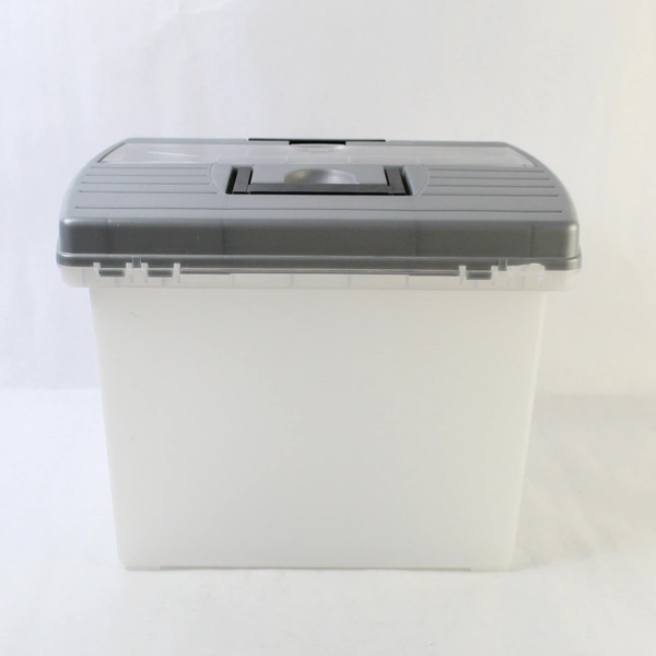Newell Office Products Frosted Plastic Storage Tool Box with Lid and Handle 2003