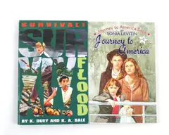 Lot of 2 Children's Books Survival Flood & Journey to America PB