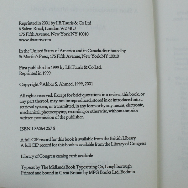 Islam Today A Short Introduction To The Muslim World Akbar S Ahmed PB 2001