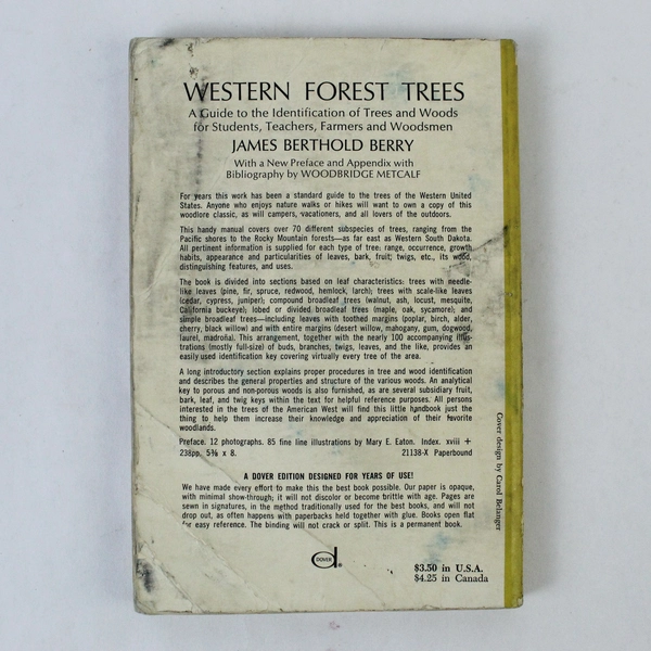 Western Forest Trees A Guide to the Identification James Berthold Berry PB 1966