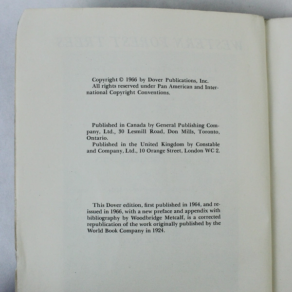Western Forest Trees A Guide to the Identification James Berthold Berry PB 1966