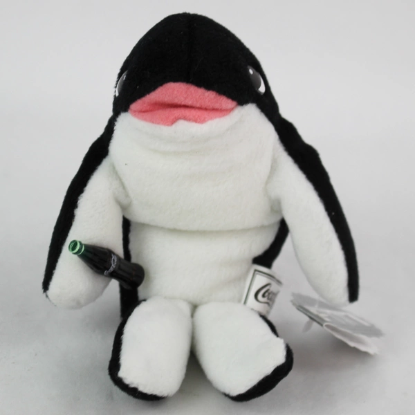 1997 Coca Cola Orca Whale with Coca-Cola Bottle Bean Bag Plush with Tag