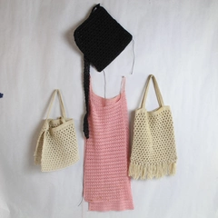 Lot of 4 Crochet Knit Purses for Fabric Cuts Arts & Crafts DIY Pretend Play Sew