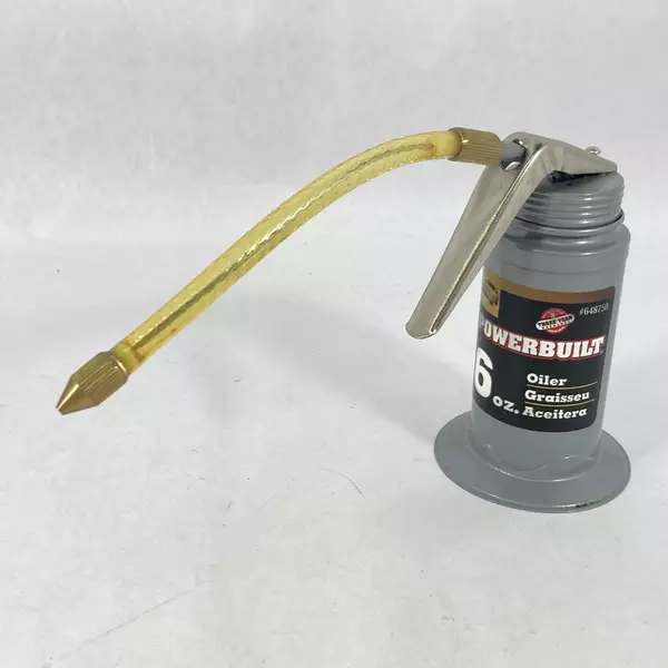 Power Built 6 Oz Oiler Can 648750 Pistol Style Gray Metal Tool