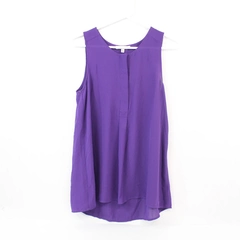 BB Dakota Women's Sleeveless Blouse Top Purple Size Small 1/4 Button Up