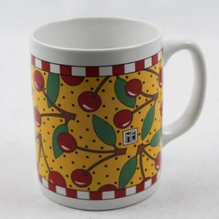 Vintage 1993 Mary Engelbreit Ink Colorful Cherry Design Coffee Cup Mug