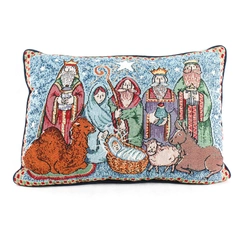 Christmas Nativity Scene Rectangular Tapestry Throw Pillow Cushion 12x17"