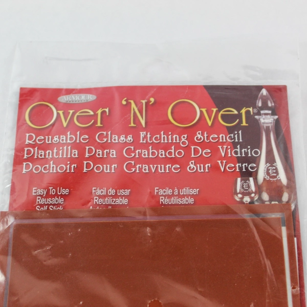 Armour Over 'N' Over Reusable Glass Etching Stencil 8" x 5" Sealed