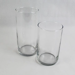 Lot of 2 Vases Clear Glass Cylinder Wedding Party Centerpiece Event Home Crafts