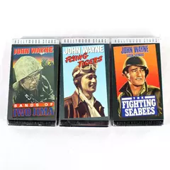 John Wayne VHS Box Set Sands of Iwo Jima Fighting Seabees Flying Tigers