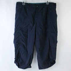 Eddie Bauer Cropped Pants Women's Size 14 Navy Blue Adjustable Length