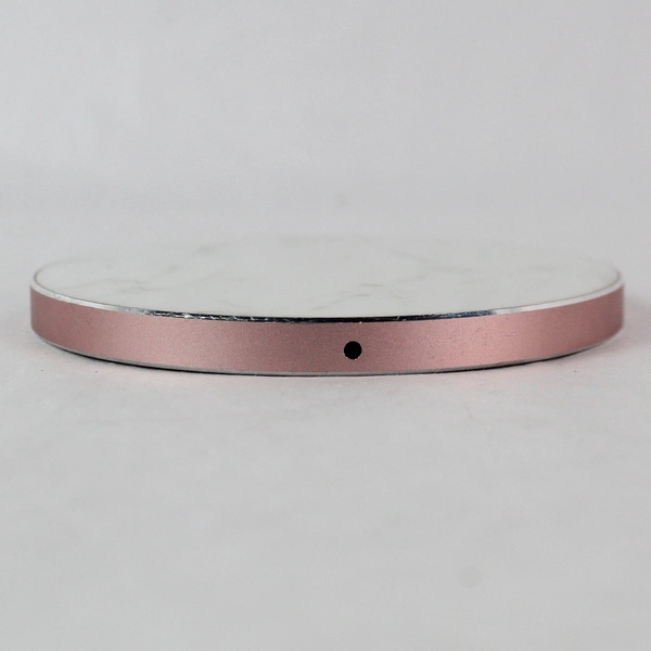 POWR Marble Pattern Pink Fast Charge Wireless Charging Pad 4" No Cord