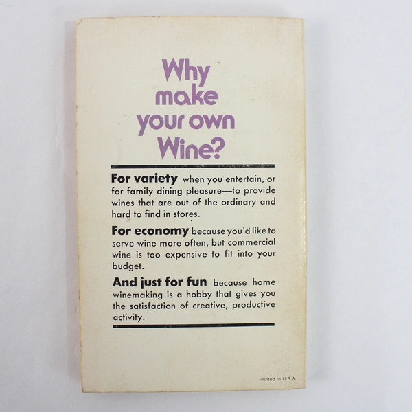 How to Make Wine in Your Own Kitchen by Mettja Roate Paperback 8th Print 1972