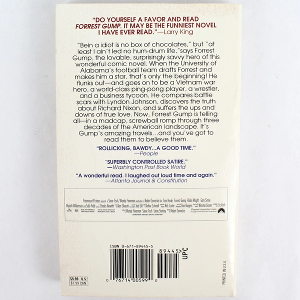 Tom Hanks is Forrest Gump by Winston Groom 1994 Paperback