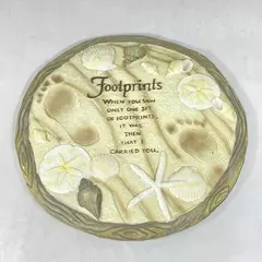 Round Resin Plaque 11.25 Inch Footprints It Was Then That I Carried You