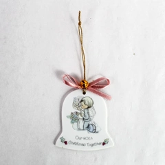 Precious Moments Porcelain 1990 Bell Ornament Our 40th Christmas Together