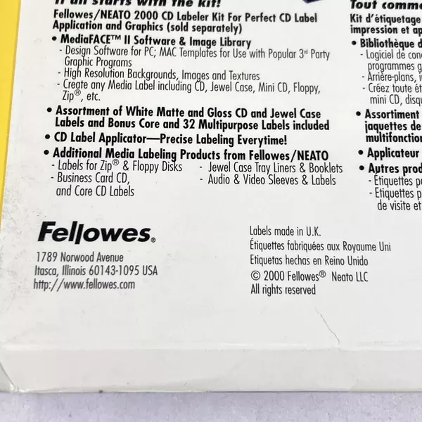 Fellowes Neato CD/DVD Photo Quality Matte Labels 99941 Open Box 72 Labels Left