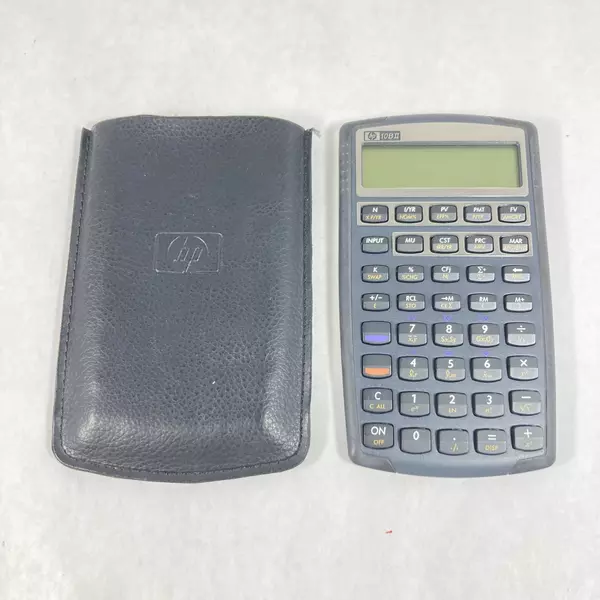 HP 10bII Financial Calculator Black With Case Works Needs Batteries