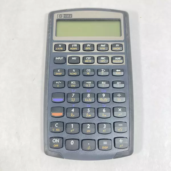 HP 10bII Financial Calculator Black With Case Works Needs Batteries