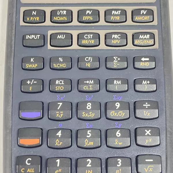 HP 10bII Financial Calculator Black With Case Works Needs Batteries